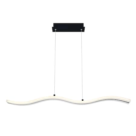 High Tide Contemporary LED Pendant, 1-Light, 2100 Lumens, Frosted/Black